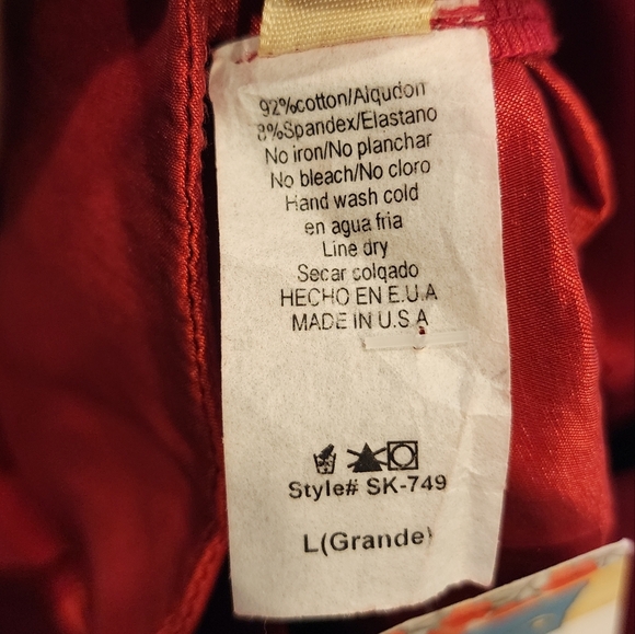 NWT Varga Red Pleated Hi Low Belted Stretch Taffeta Skirt Size Large - Picture 16 of 16